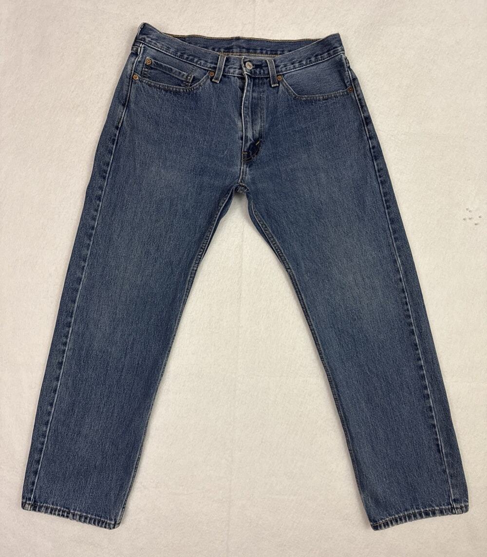 Levis 505 Jeans Mens 34x30 Blue Regular Fit Straight Leg Denim Cotton